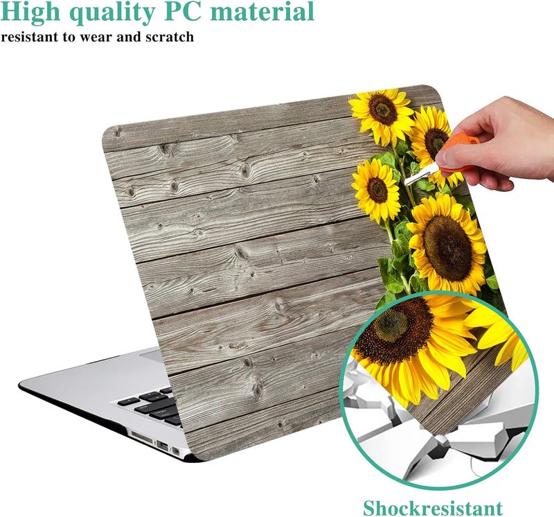 FUNUT Compatible with MacBook Air 13 inch Case 2021 2020 2019 2018 Release M1 A2337/A2179/A1932, MacBook Air M1 Case, Plastic Hard Shell Case & Keyboard Cover for Mac Air 13.3 inch, Sunflower - Image 3